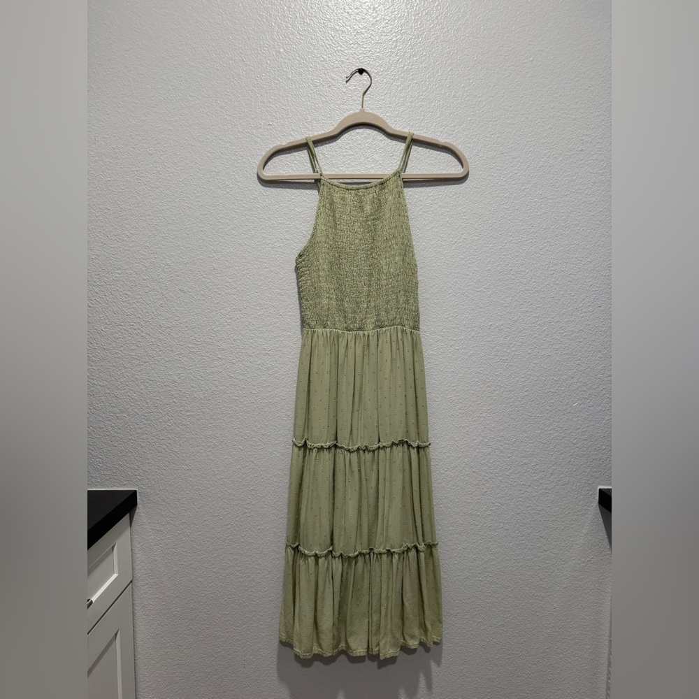 Green Ruffled Dress size Small - Picture 2 of 2